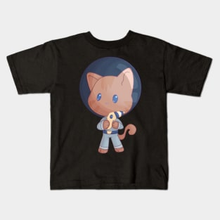 Adorable Space Kitten and Laser Gun Kids T-Shirt